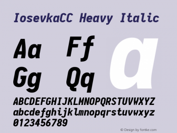 IosevkaCC Heavy Italic 1.13.0; ttfautohint (v1.6) Font Sample