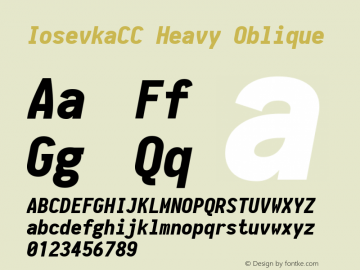 IosevkaCC Heavy Oblique 1.13.0; ttfautohint (v1.6) Font Sample