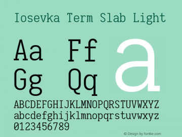 Iosevka Term Slab Light 1.13.0; ttfautohint (v1.6)图片样张