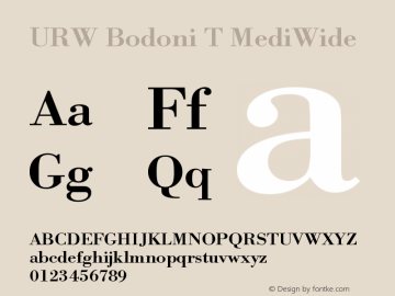 URW Bodoni T MediWide Version 001.005 Font Sample