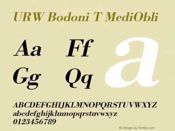 URW Bodoni T MediObli Version 001.005 Font Sample
