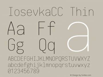 IosevkaCC Thin 1.13.0; ttfautohint (v1.6) Font Sample