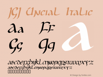 JGJ Uncial Italic Macromedia Fontographer 4.1 9/11/99图片样张