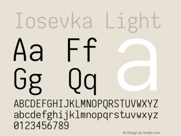 Iosevka Light 1.13.0; ttfautohint (v1.6)图片样张