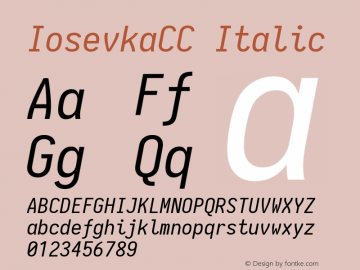 IosevkaCC Italic 1.13.0; ttfautohint (v1.6)图片样张