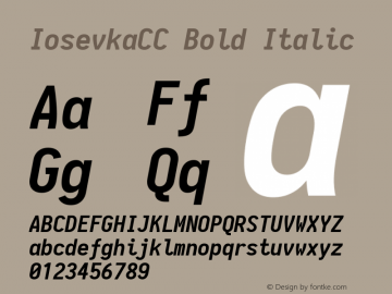 IosevkaCC Bold Italic 1.13.0; ttfautohint (v1.6) Font Sample