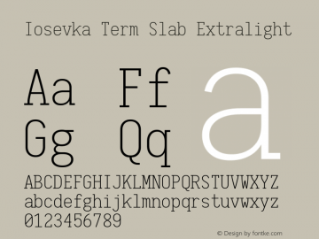 Iosevka Term Slab Extralight 1.13.0; ttfautohint (v1.6)图片样张