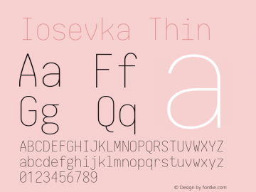 Iosevka Thin 1.13.0; ttfautohint (v1.6) Font Sample