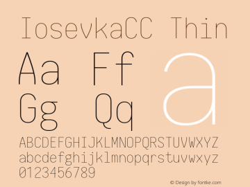 IosevkaCC Thin 1.13.0; ttfautohint (v1.6) Font Sample