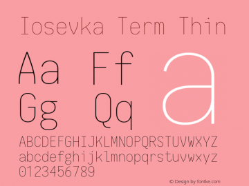 Iosevka Term Thin 1.13.0; ttfautohint (v1.6)图片样张