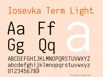 Iosevka Term Light 1.13.0; ttfautohint (v1.6)图片样张