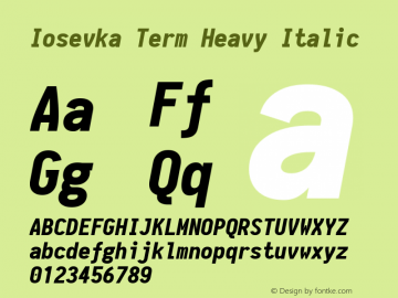 Iosevka Term Heavy Italic 1.13.0; ttfautohint (v1.6)图片样张