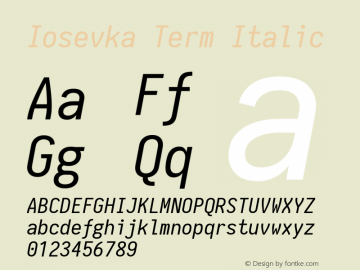 Iosevka Term Italic 1.13.0; ttfautohint (v1.6)图片样张