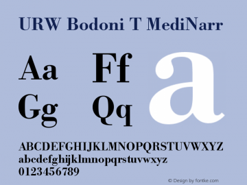 URW Bodoni T MediNarr Version 001.005 Font Sample