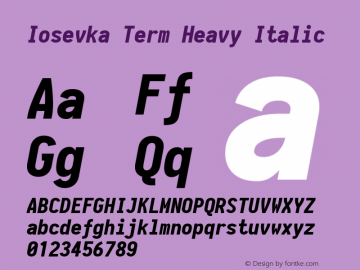 Iosevka Term Heavy Italic 1.13.0; ttfautohint (v1.6)图片样张