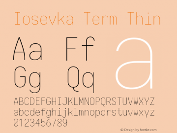 Iosevka Term Thin 1.13.0; ttfautohint (v1.6)图片样张