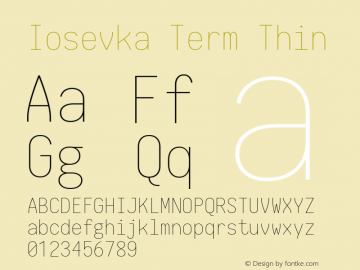 Iosevka Term Thin 1.13.0; ttfautohint (v1.6)图片样张