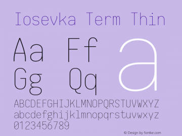 Iosevka Term Thin 1.13.0; ttfautohint (v1.6)图片样张