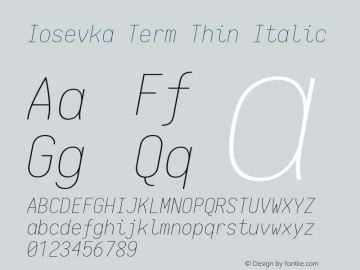 Iosevka Term Thin Italic 1.13.0; ttfautohint (v1.6)图片样张