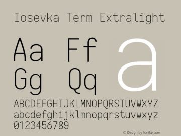 Iosevka Term Extralight 1.13.0; ttfautohint (v1.6)图片样张