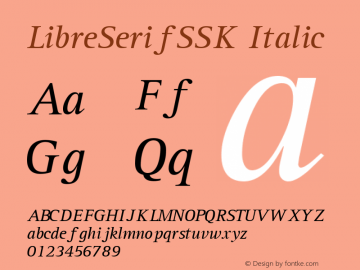 LibreSerifSSK Italic Altsys Metamorphosis:9/4/94图片样张