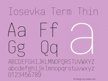 Iosevka Term Thin 1.13.0; ttfautohint (v1.6)图片样张