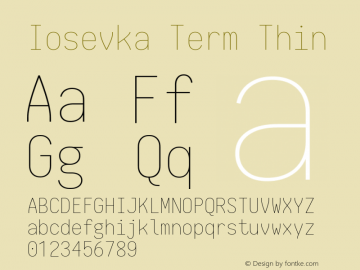 Iosevka Term Thin 1.13.0; ttfautohint (v1.6)图片样张