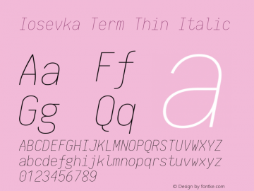 Iosevka Term Thin Italic 1.13.0; ttfautohint (v1.6)图片样张