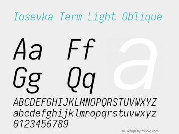 Iosevka Term Light Oblique 1.13.0; ttfautohint (v1.6)图片样张