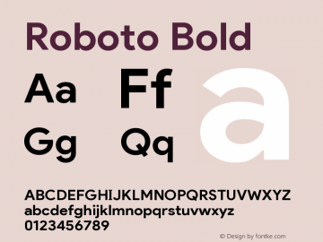 Roboto Bold Version 2.00 August 3, 2017 Font Sample