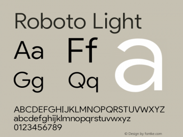 Roboto Light Version 2.00 August 3, 2017 Font Sample