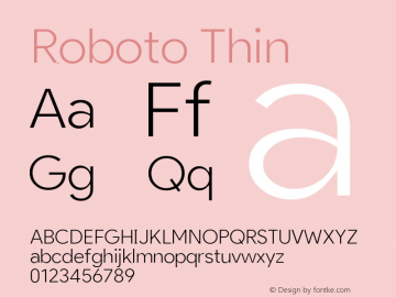 Roboto Thin Version 2.00 August 3, 2017 Font Sample