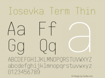 Iosevka Term Thin 1.13.0; ttfautohint (v1.6)图片样张