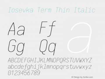 Iosevka Term Thin Italic 1.13.0; ttfautohint (v1.6)图片样张