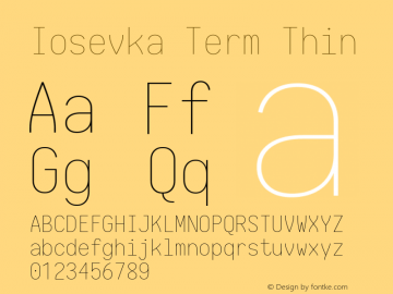 Iosevka Term Thin 1.13.0; ttfautohint (v1.6)图片样张