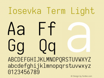 Iosevka Term Light 1.13.0; ttfautohint (v1.6)图片样张