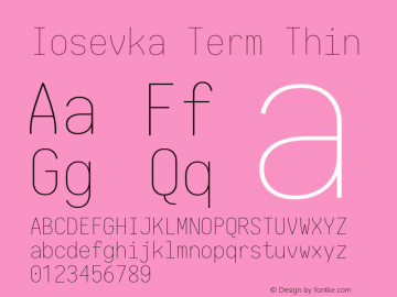 Iosevka Term Thin 1.13.0; ttfautohint (v1.6)图片样张