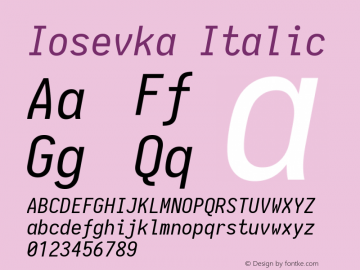 Iosevka Italic 1.13.0; ttfautohint (v1.6)图片样张