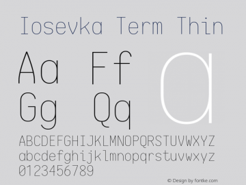 Iosevka Term Thin 1.13.0; ttfautohint (v1.6)图片样张