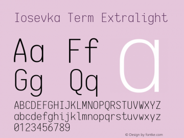 Iosevka Term Extralight 1.13.0; ttfautohint (v1.6)图片样张