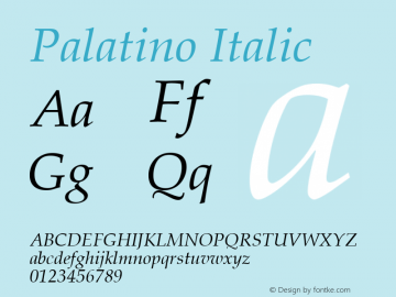 Palatino Italic 3.8图片样张