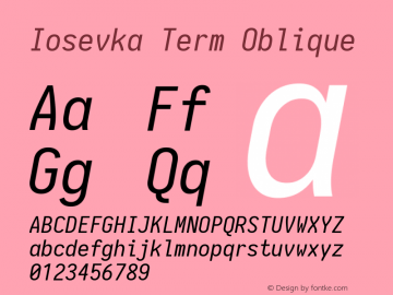 Iosevka Term Oblique 1.13.0; ttfautohint (v1.6)图片样张