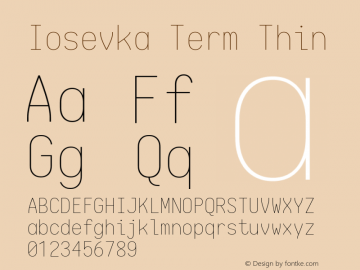 Iosevka Term Thin 1.13.0; ttfautohint (v1.6)图片样张