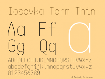 Iosevka Term Thin 1.13.0; ttfautohint (v1.6)图片样张