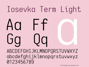 Iosevka Term Light 1.13.0; ttfautohint (v1.6)图片样张