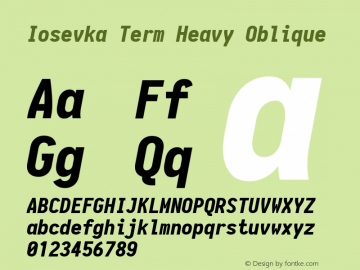 Iosevka Term Heavy Oblique 1.13.0; ttfautohint (v1.6)图片样张