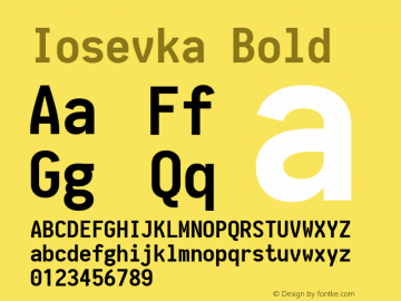 Iosevka Bold 1.13.0; ttfautohint (v1.6) Font Sample