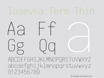 Iosevka Term Thin 1.13.0; ttfautohint (v1.6)图片样张