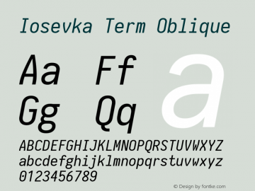 Iosevka Term Oblique 1.13.0; ttfautohint (v1.6)图片样张