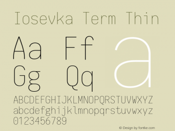 Iosevka Term Thin 1.13.0; ttfautohint (v1.6)图片样张